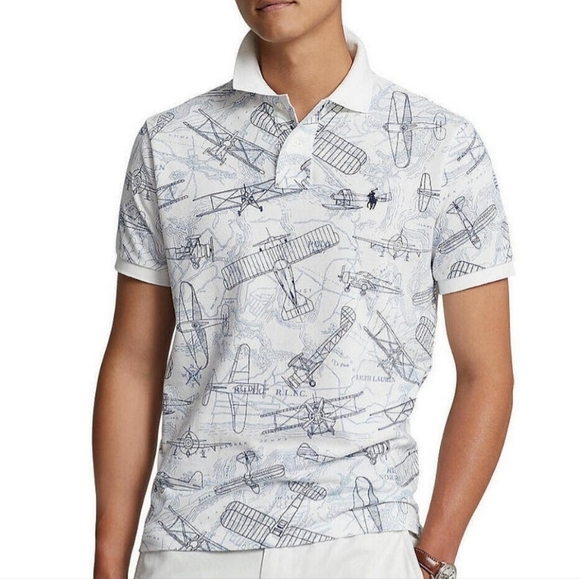 Polo Ralph Lauren Other - POLO Ralph Lauren Aviation Mesh POLO Shirt Classic Fit men's L blue white NWT